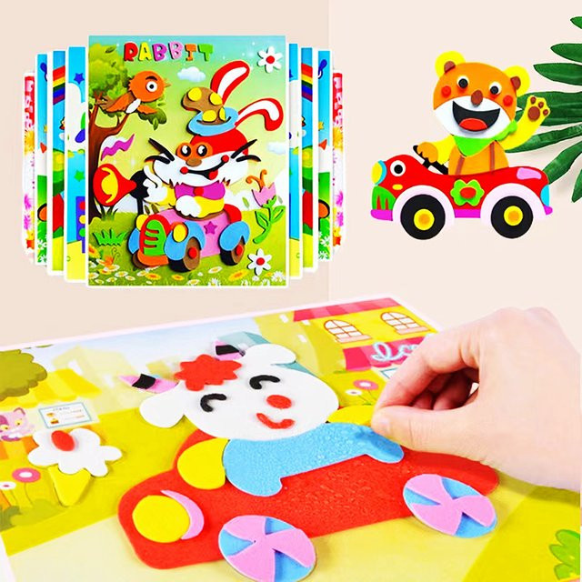 Tier Puzzle, EVA-Schaum Aufkleber, Bunt / Mehrfarbig, 10-teiliges Set - Bild 1