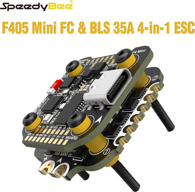 SpeedyBee F405 Mini Stack Flugcontroller FC mit 35A BLS V2 ESC für RC FPV Racing Drohnen, Schwarz, 20x20 mm - Bild 1