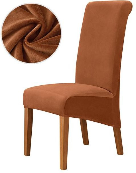 Yiran Furniture Esszimmerstuhlbezüge aus Samtstoff mit Stretch-Funktion für Stühle mit langer Rückenlehne, XL-Größe, 2 Stück - Bild 1