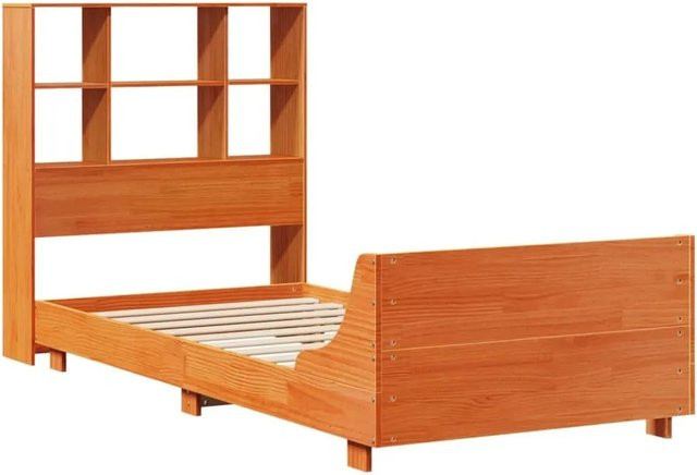 vidaXL Massivholzbett aus Kiefernholz in Braun, rustikales Bett ohne Matratze, B/T/H: 75 x 190 x 81 cm - Bild 1