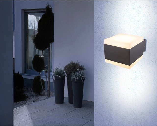 Globo Slice LED-Außenleuchte aus Aluminium in Anthrazit mit Leuchtmittel - Bild 1