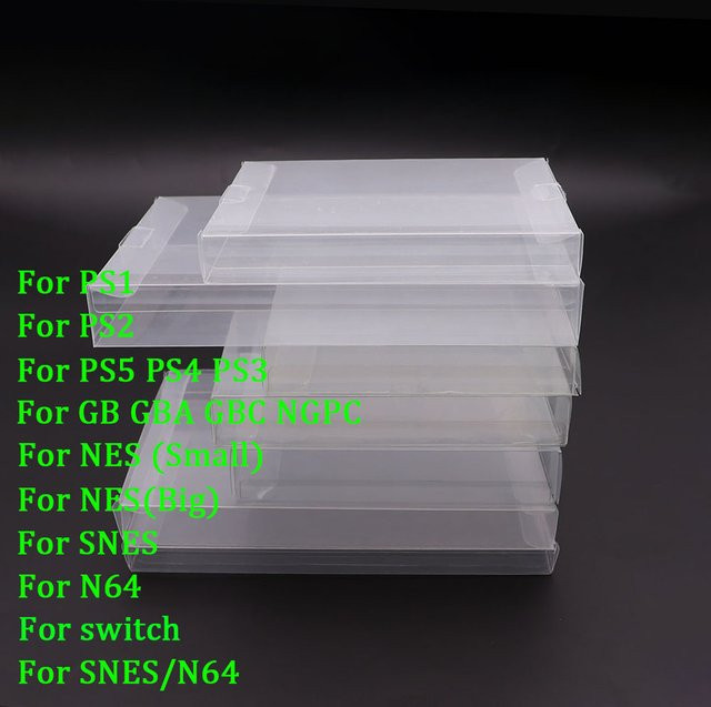XOXNXEX Transparente Spielkassetten-Schutzhüllen aus PET für Nintendo Switch, N64, NES, SNES, PS5, PS4, PS3 und Game Boy - Bild 1