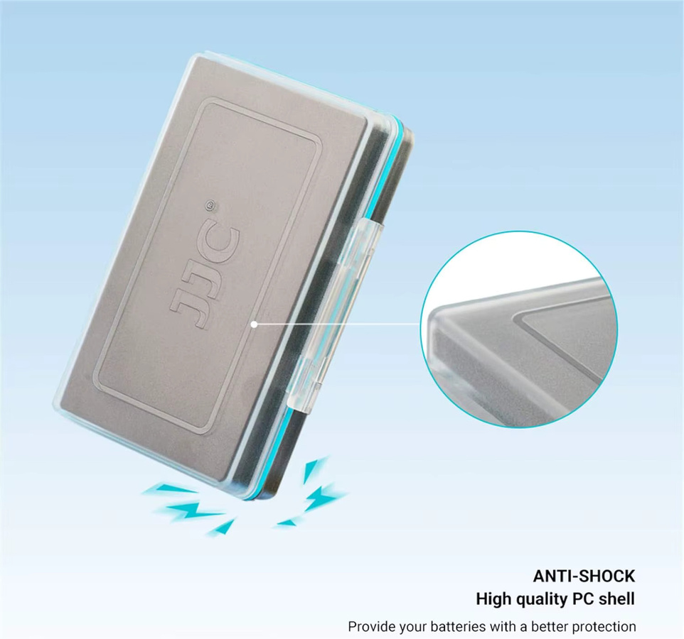 JJC AA-Batteriegehäuse mit 8 Steckplätzen, wasserabweisender und stoßfester Batterie-Aufbewahrungskoffer für 8 x AA 14500-Batterien, AA-Batterie-Organizer - Bild 4