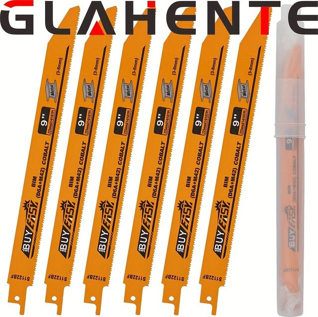 6-teiliges Bimetall-Säbelsägeblatt-Set für Metall, Holz und Kunststoff in Orange - Bild 1