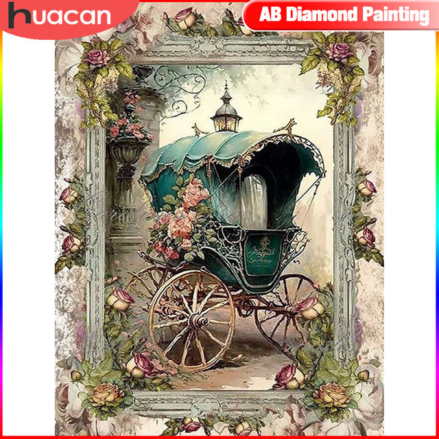 Huacan Diamantmalerei DIY 5D Mosaik Blume Wanddekoration Multicolour B: 30,0 cm, H: 20,0 cm - Bild 1