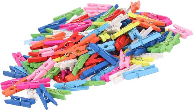 GoolRC Holzklammern Mini-Größe in bunten Farben, 100 Stück - Bild 1