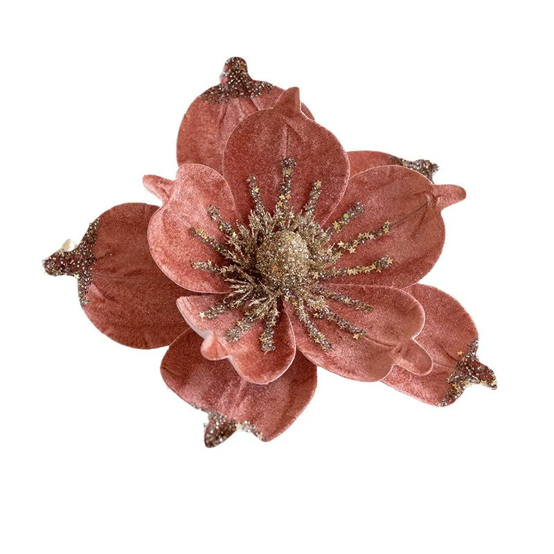 YTYIN Künstlicher Weihnachtsstern in Cremeweiß aus Samt als Magnolie-Blume für deine Weihnachts- und Hochzeitsdekoration - Bild 3