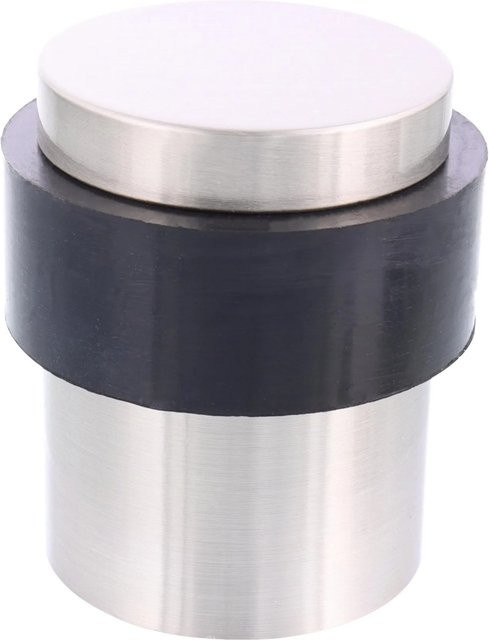 Wagner Bodentürstopper Big Ben in Edelstahloptik Schwarz aus Zink, Durchmesser: 35 mm, Höhe: 40 mm - Bild 1
