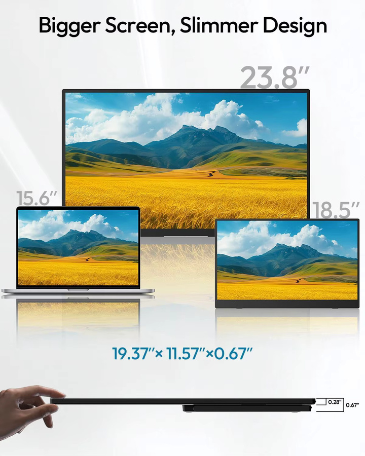 UPERFECT UGame 23,8 Zoll QLED Gaming Monitor, 120Hz, Full HD, 125% sRGB, 350 Nits, Schwarz, USB-C und HDMI Anschluss für Xbox, PlayStation und Nintendo Switch - Bild 2
