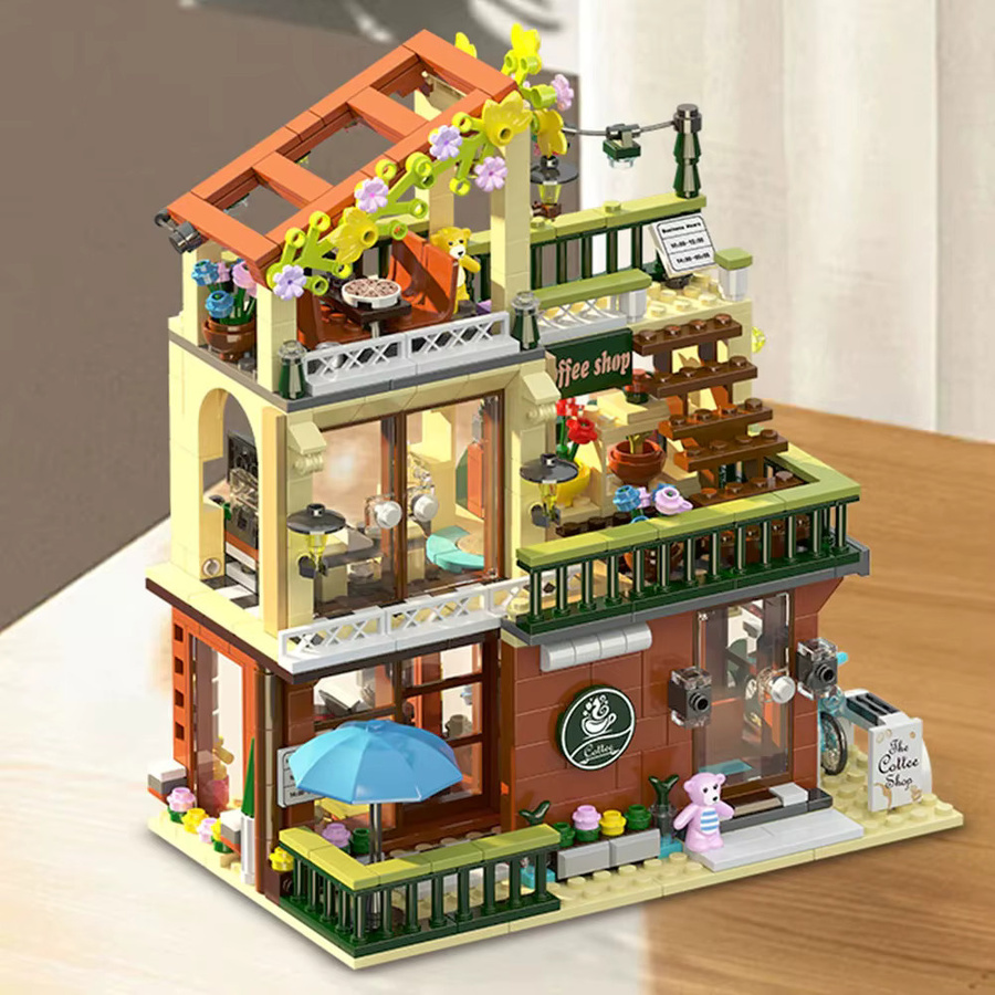 barweer Balkon-Kaffeehaus 3-in-1, Klemmbausteine, Stadtansicht, ab 6 Jahren - Bild 5