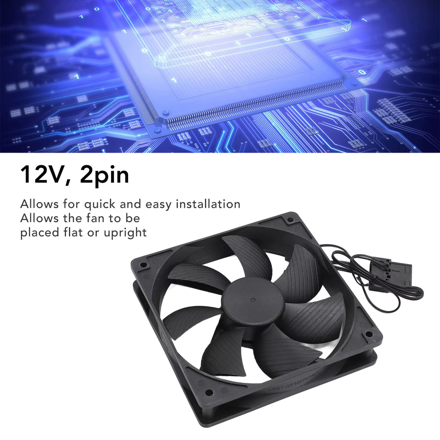 VBESTLIFE Computergehäuselüfter in Schwarz mit Dual-Kugellager und 3000 U/min, B/T/H: 12 x 12 x 2,5 cm - Bild 4