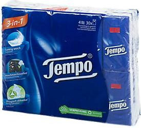 Tempo Papiertaschentücher 3 in 1, samtig weich, 30 Packungen à 10 Stück, weiß und blau - Bild 2