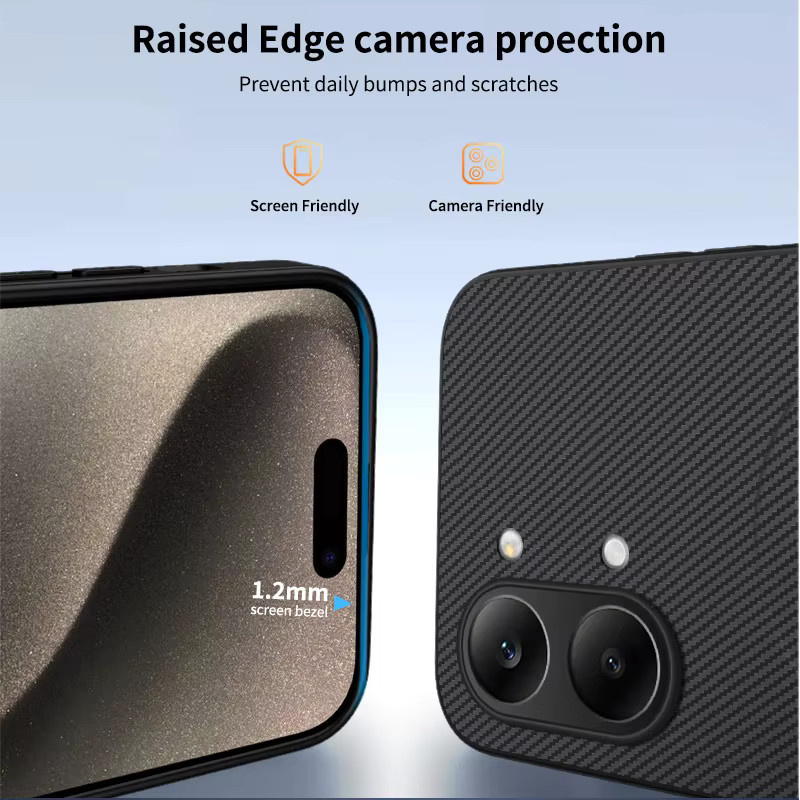 szHAIyu MagSafe Schutzhülle aus Carbonfaser-Leder für Google Pixel, Poco X8 Pro Max, Poco X7 und Poco X6 Pro in Schwarz - Bild 5