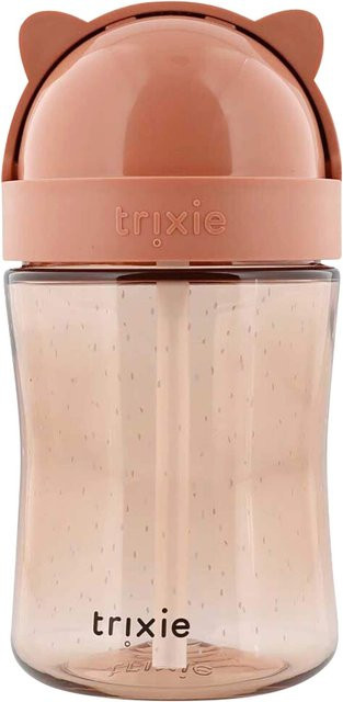 Trixie Trinkbecher Tumbler mit Strohhalm für Kinder, transparent/pink, 300 ml - Bild 1