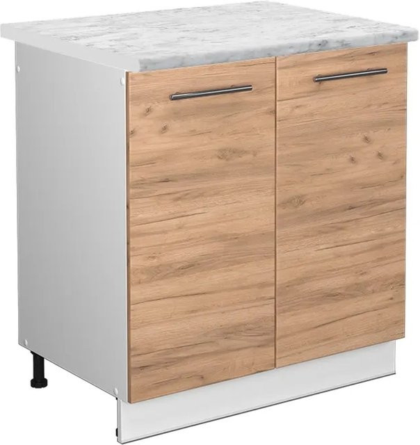 Vicco Spülenunterschrank Fame-Line Goldkraft Eiche/Weiß, B/T/H: 80 x 60 x 82 cm - Bild 1