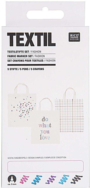 Rico Design Textilstifte fashion Multicolor für Kinder mit feiner Spitze - Bild 1