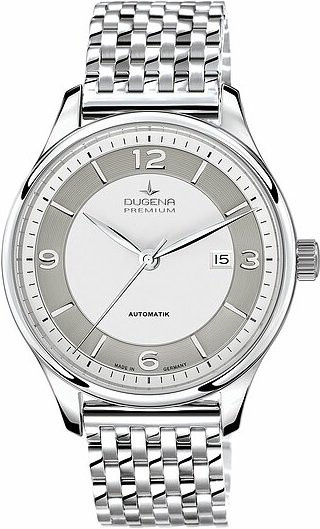 Dugena Herrenarmbanduhr, Automatik, Edelstahl, Silber, 42 mm - Bild 1