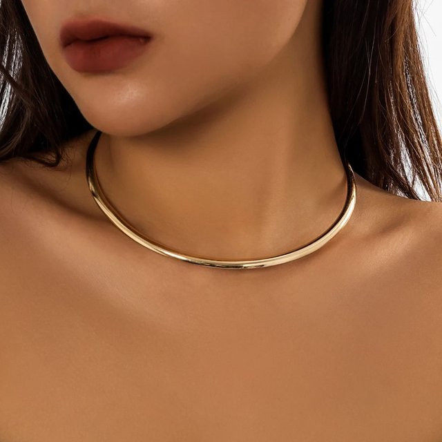 Halskette Metall, Gold, Damen, Vintage - Bild 1