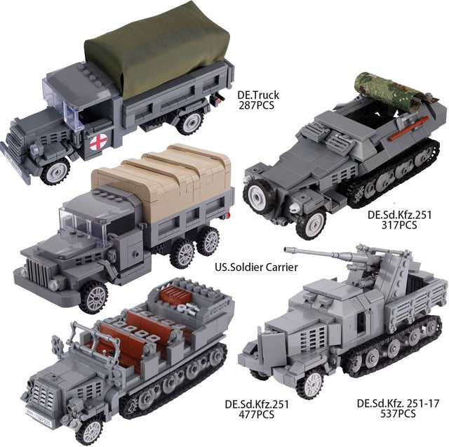BRICKPANDA MOC WW2 Militär-Panzerfahrzeug Gepanzertes Auto, Baustein-Set - Bild 1