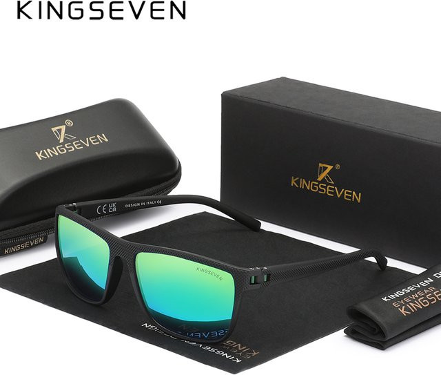 Kings even Sonnenbrille, Herren, Vollrand, rechteckig, Schwarz, Kunststoff, polarisiert - Bild 1