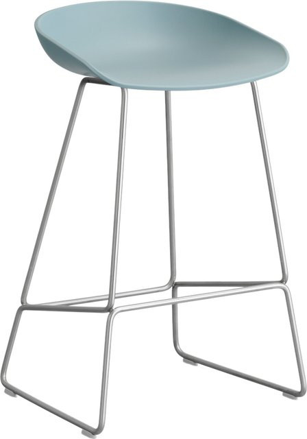 HAY About A Stool AAS 38 Hocker in Blau mit Stahlgestell und Polypropylen-Sitzschale - Bild 1