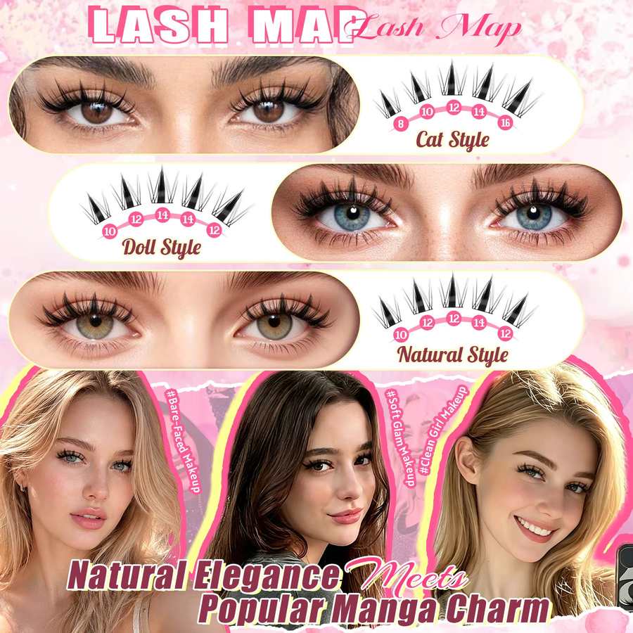 Eimny Little Bunny Lash Wimpernverlängerung, C-Curl, 8-16 mm, Unisex - Bild 4