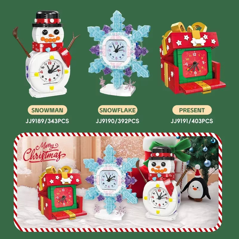 AMAZINGBLOKS Schneemann und Schneeflocke DIY Bausteine Desktop-Ornamente als festliche Weihnachtsdekoration in Multicolor - Bild 3