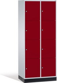 C+P Schließfachschrank Intro XL mit 8 Fächern, Front Rubinrot, Korpus Lichtgrau, H x B x T: 195 x 82 x 60 cm - Bild 1