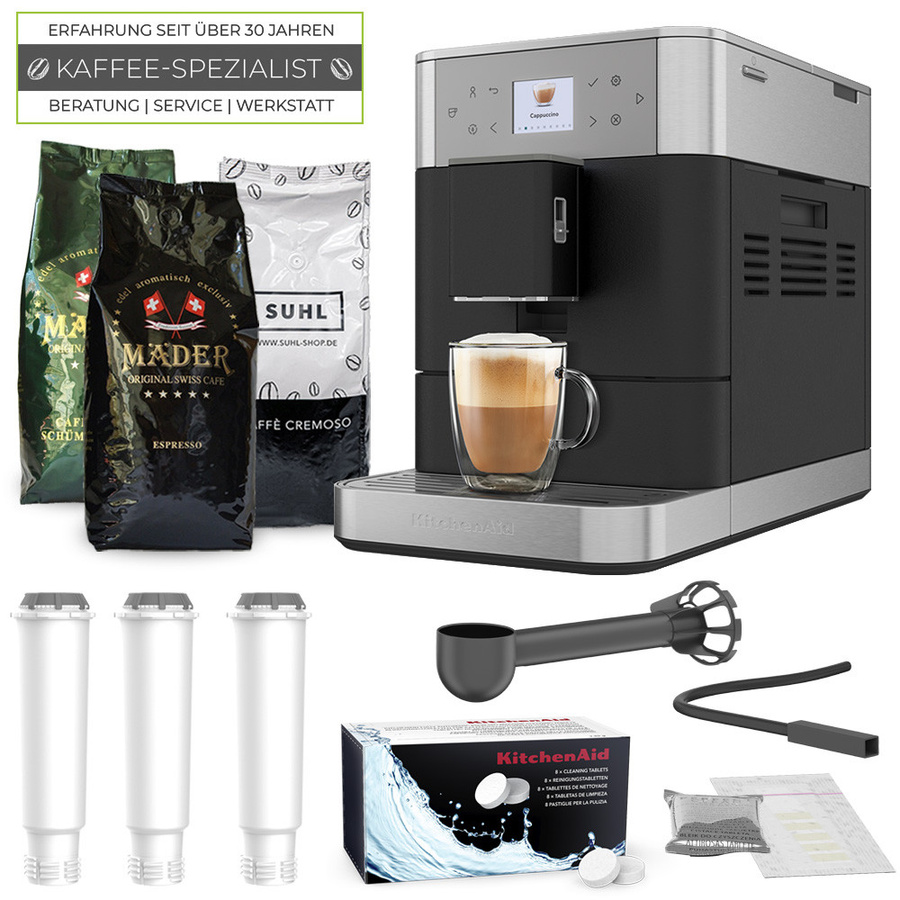 KitchenAid Kaffeevollautomat KF6 5KES8556EBK im Set mit 3 kg Kaffee und Zubehör - Bild 1