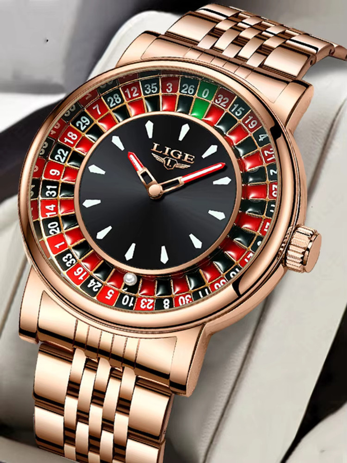 LIGE Armbanduhr Edelstahl, Roségold, Quarz, Herren - Bild 7