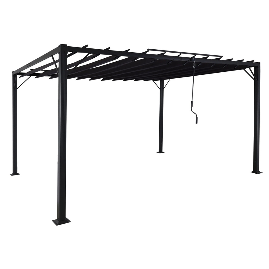 MCW Pergola L40 Lamellen-Pavillon Terrassenüberdachung aus Alu und Textil, anthrazit, B: 300 cm, T: 295 cm, H: 213 cm - Bild 3