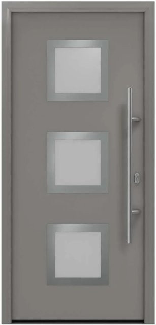 EcoStar Haustür Isopro IP 810S aus Graualuminium mit Glaseinsatz, DIN Rechts, B: 110 cm, H: 210 cm - Bild 1