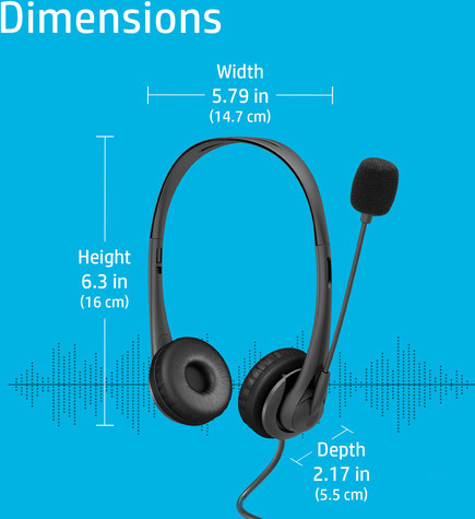 HP G2 On-Ear Headset kabelgebunden USB Stereo in Schwarz mit Mikrofon-Rauschunterdrückung - Bild 2