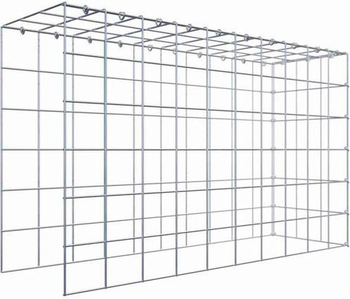 Gabiona Anbaukorb Typ 4 aus Stahl in Silbergrau, B/T/H: 60 x 100 x 30 cm - Bild 1
