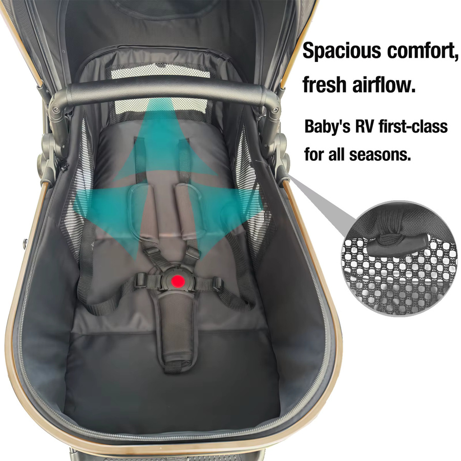 Prokoke Reisebuggy für Neugeborene, faltbarer Kinderwagen aus Aluminium in Grau-Schwarz - Bild 5