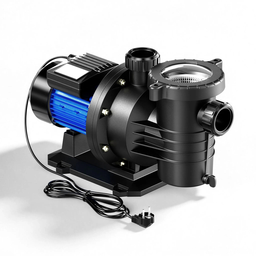 Wiltec Poolpumpe Umwälzpumpe mit 16800 l/h Förderleistung und 550 W in Blau-Schwarz - Bild 2