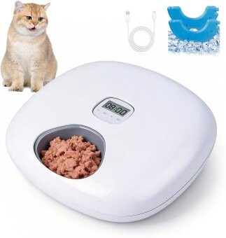 All for paws Futterautomat für 6 Mahlzeiten in Weiß - Bild 1