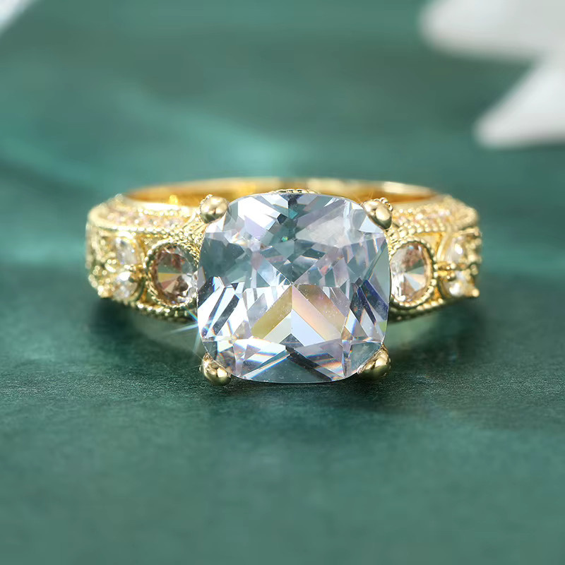 Ring, Synthetischer Zirkonia, Gold, Damen - Bild 3