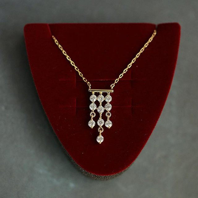 Wucifang Jewelry Halskette, 14k Gold, Silberplattiert, Zirkonia, Damen, 40cm - Bild 1