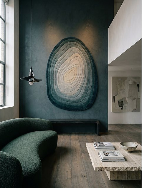 Outdoor-Teppich Wolle Kadima Design von PARRET in Blau mit High-Low-Effekt, B: 200 cm, T: 290 cm - Bild 1