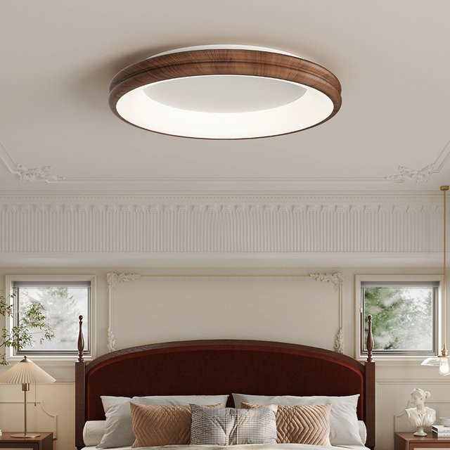 Moderne LED Deckenleuchte ZSHLZC in Weiß und Braun für Wohnzimmer, Schlafzimmer und Flur - Bild 1
