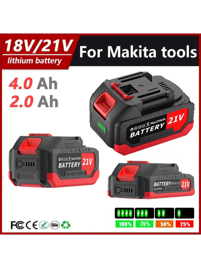 Makita Hochleistungs-Akku mit LED-Leistungsanzeige in Schwarz für 18V und 21V Elektrowerkzeuge - Bild 4