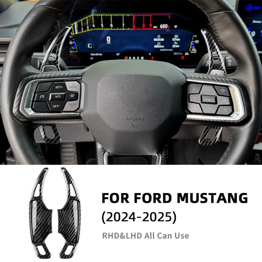 AIRSPEED Lenkrad-Schaltwippen im Carbonfaser-Stil für Ford Mustang GT Dark Horse und EcoBoost (Modelle 2024, 2025, 2026), Schwarz - Bild 3