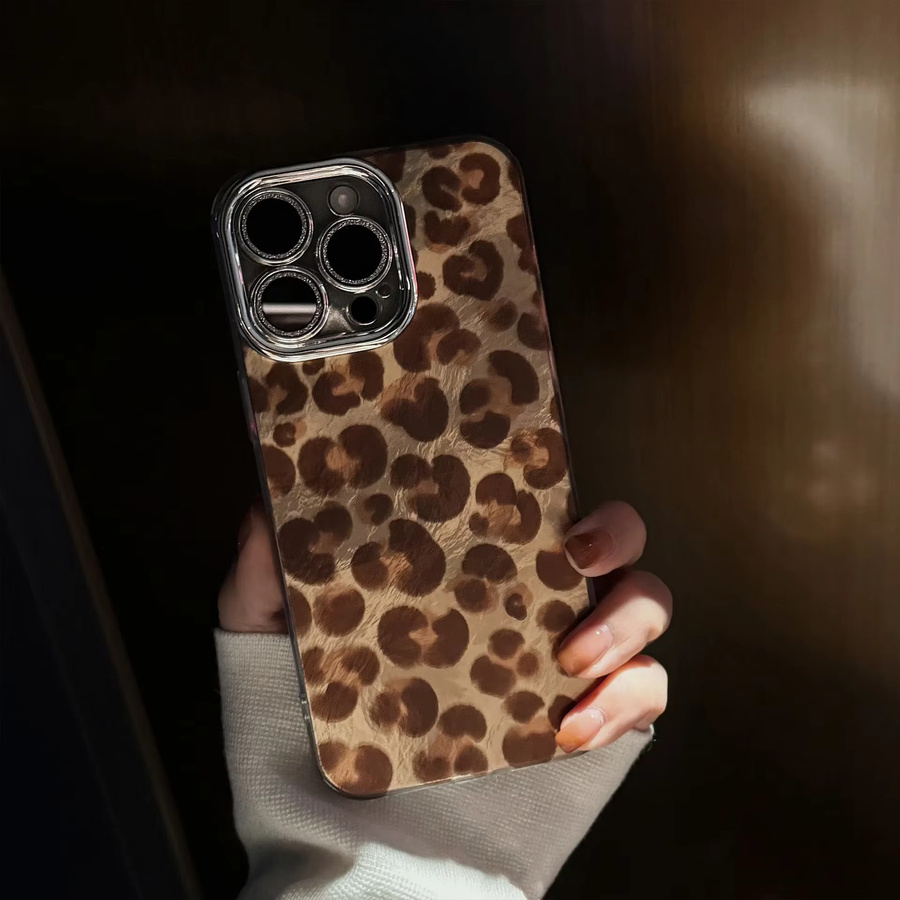 Potdemiel Handyhülle mit Leopardenmuster und Trageband für iPhone 11 12 13 14 15 17 Pro Max XS XR Plus in Multicolour mit Glitzer-Objektivschutz und stoßfester Abdeckung - Bild 2