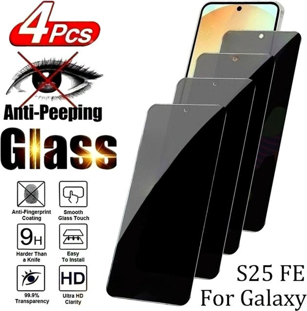 4er Pack Samsung Anti-Spionage Displayschutzfolie aus Hartglas für Galaxy S25 S24 S23 S22 S21 Ultra Plus FE Edge Full Cover - Bild 1