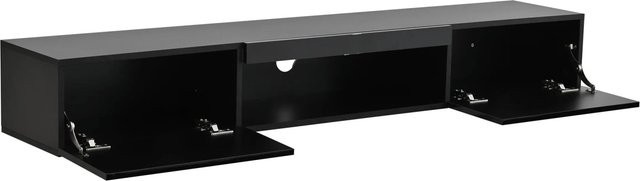 okwish TV Hängeschrank in Schwarz mit LED-Beleuchtung und App-Steuerung, B/T/H: 160 x 31 x 22 cm - Bild 1
