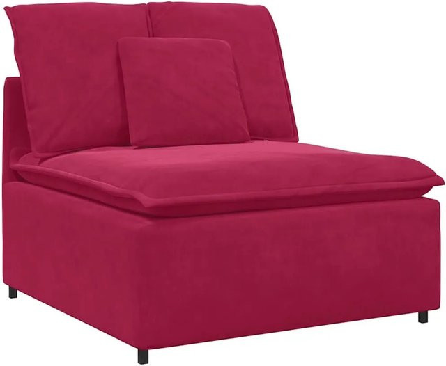 vidaXL Modulares Sofa Mittelmodul mit Kissen in Weinrot, Breite: 100 cm - Bild 1