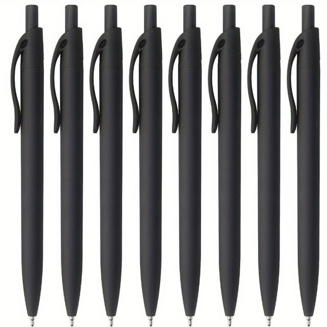 8 schwarze Klick-Kugelschreiber mit 1,0 mm Spitze und schwarzer Tinte - Bild 1