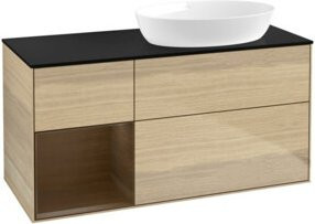 V&B Waschtischunterschrank Finion in Eiche oder Walnuss, Breite: 120 cm, Tiefe: 50,1 cm, Höhe: 50,1 cm - Bild 1