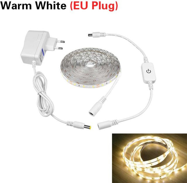 MALITAI Dimmbarer LED Streifen mit Touch Sensor, Warmweiß, Unterbauleuchte für Küche und Garderobe, Länge: 3 m, IP65 wasserdicht, inklusive EU-Stecker - Bild 1